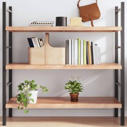   világosbarna kezelt tömör tölgyfa fali polc 120 x 60 x (2-4) cm