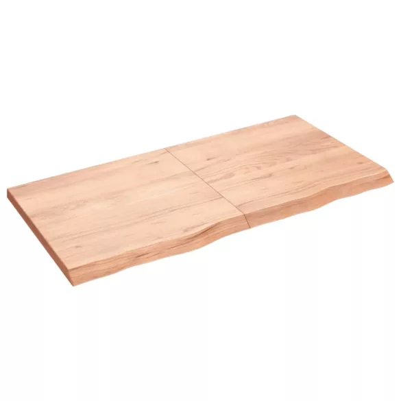 világosbarna kezelt tömör tölgyfa fali polc 120 x 60 x (2-4) cm