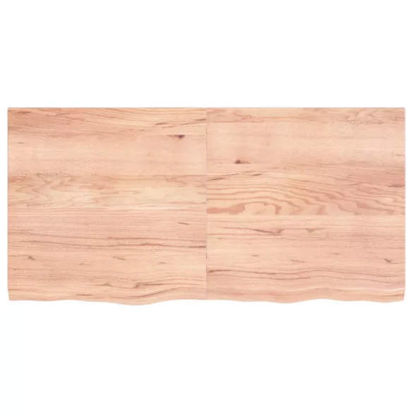 világosbarna kezelt tömör tölgyfa fali polc 120 x 60 x (2-4) cm