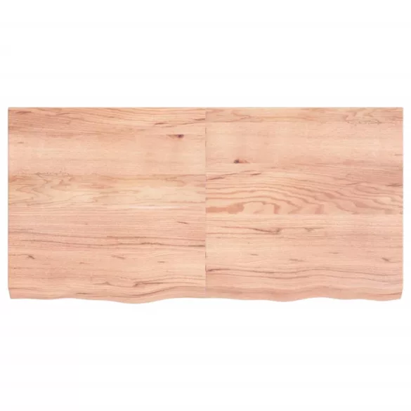 világosbarna kezelt tömör tölgyfa fali polc 120 x 60 x (2-6) cm