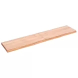 világosbarna kezelt tömör tölgyfa fali polc 140 x 30 x (2-4) cm