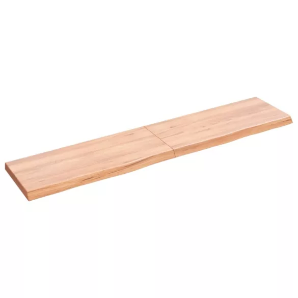 világosbarna kezelt tömör tölgyfa fali polc 140 x 30 x (2-4) cm