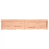 világosbarna kezelt tömör tölgyfa fali polc 140 x 30 x (2-4) cm