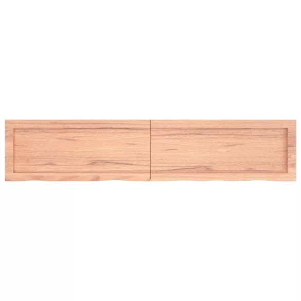 világosbarna kezelt tömör tölgyfa fali polc 140 x 30 x (2-4) cm