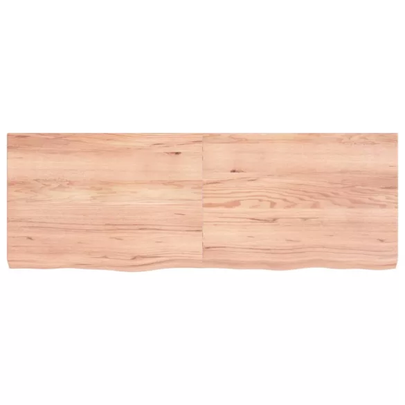 világosbarna kezelt tömör tölgyfa fali polc 140 x 50 x (2-6) cm