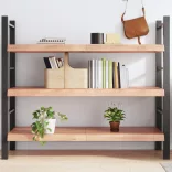 világosbarna kezelt tömör tölgyfa fali polc 140 x 60 x (2-6) cm