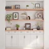 világosbarna kezelt tömör tölgyfa fali polc 160 x 30 x (2-4) cm