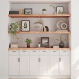 világosbarna kezelt tömör tölgyfa fali polc 160 x 50 x (2-6) cm