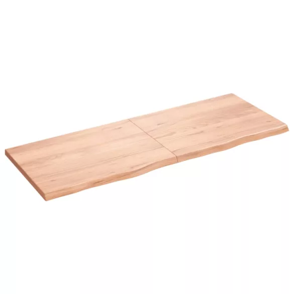 világosbarna kezelt tömör tölgyfa fali polc 160 x 60 x (2-4) cm