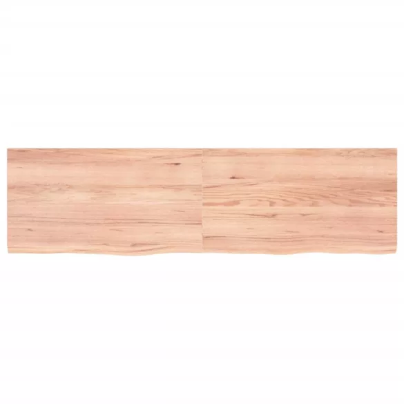 világosbarna kezelt tömör tölgyfa fali polc 180 x 50 x (2-4) cm