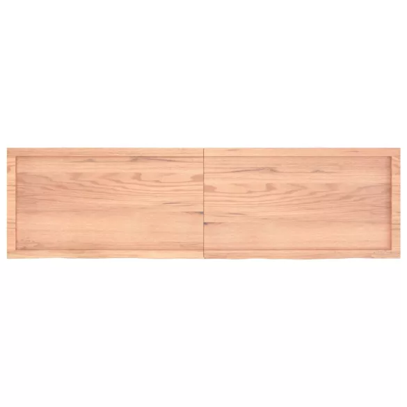 világosbarna kezelt tömör tölgyfa fali polc 180 x 50 x (2-4) cm