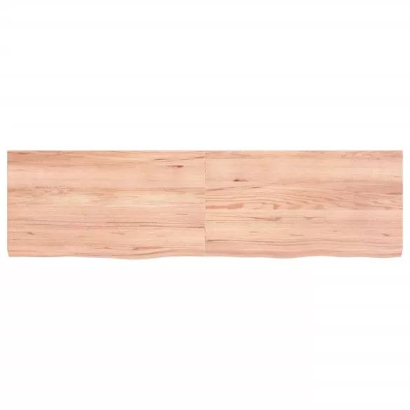 világosbarna kezelt tömör tölgyfa fali polc 180 x 50 x (2-6) cm