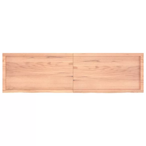 világosbarna kezelt tömör tölgyfa fali polc 180 x 50 x (2-6) cm