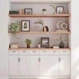 világosbarna kezelt tömör tölgyfa fali polc 180 x 60 x (2-4) cm