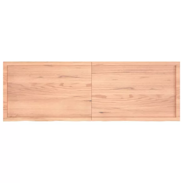 világosbarna kezelt tömör tölgyfa fali polc 180 x 60 x (2-4) cm