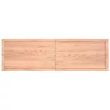 világosbarna kezelt tömör tölgyfa fali polc 200 x 60 x (2-4) cm