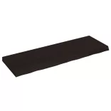 sötétbarna kezelt tömör tölgyfa fali polc 120 x 40 x (2-6) cm