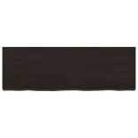 sötétbarna kezelt tömör tölgyfa fali polc 120 x 40 x (2-6) cm