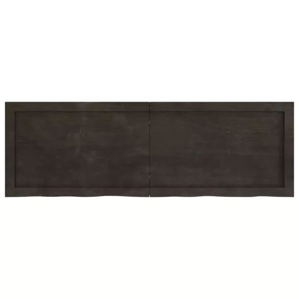 sötétbarna kezelt tömör tölgyfa fali polc 120 x 40 x (2-6) cm