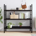 sötétbarna kezelt tömör tölgyfa fali polc 120 x 50 x (2-4) cm