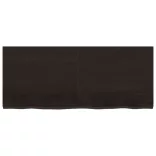 sötétbarna kezelt tömör tölgyfa fali polc 120 x 50 x (2-4) cm