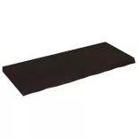 sötétbarna kezelt tömör tölgyfa fali polc 120 x 50 x (2-6) cm