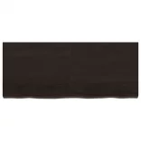 sötétbarna kezelt tömör tölgyfa fali polc 120 x 50 x (2-6) cm