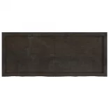 sötétbarna kezelt tömör tölgyfa fali polc 120 x 50 x (2-6) cm