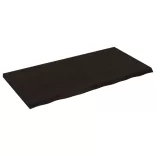 sötétbarna kezelt tömör tölgyfa fali polc 120 x 60 x (2-4) cm