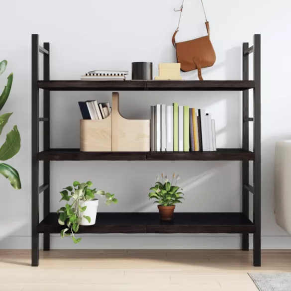 sötétbarna kezelt tömör tölgyfa fali polc 120 x 60 x (2-4) cm