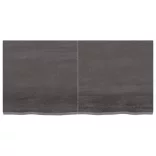 sötétbarna kezelt tömör tölgyfa fali polc 120 x 60 x (2-4) cm