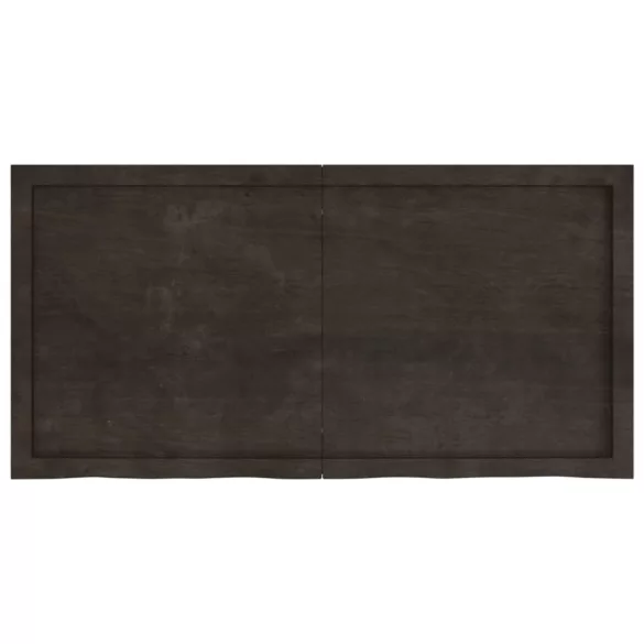 sötétbarna kezelt tömör tölgyfa fali polc 120 x 60 x (2-4) cm