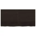 sötétbarna kezelt tömör tölgyfa fali polc 120 x 60 x (2-6) cm