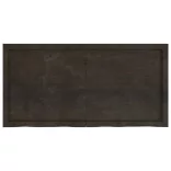 sötétbarna kezelt tömör tölgyfa fali polc 120 x 60 x (2-6) cm