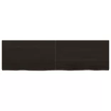 sötétbarna kezelt tömör tölgyfa fali polc 140 x 40 x (2-4) cm