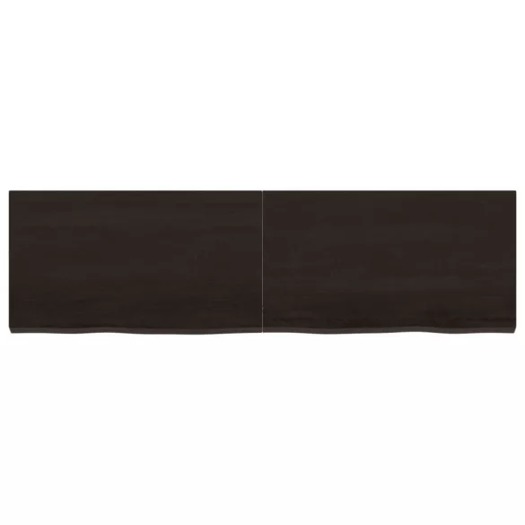 sötétbarna kezelt tömör tölgyfa fali polc 140 x 40 x (2-4) cm
