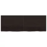 sötétbarna kezelt tömör tölgyfa fali polc 140 x 50 x (2-4) cm