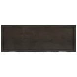 sötétbarna kezelt tömör tölgyfa fali polc 140 x 50 x (2-4) cm