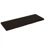 sötétbarna kezelt tömör tölgyfa fali polc 140 x 50 x (2-6) cm
