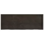 sötétbarna kezelt tömör tölgyfa fali polc 140 x 50 x (2-6) cm