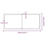 sötétbarna kezelt tömör tölgyfa fali polc 140 x 60 x (2-6) cm