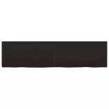 sötétbarna kezelt tömör tölgyfa fali polc 160 x 40 x (2-4) cm