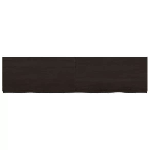 sötétbarna kezelt tömör tölgyfa fali polc 160 x 40 x (2-4) cm