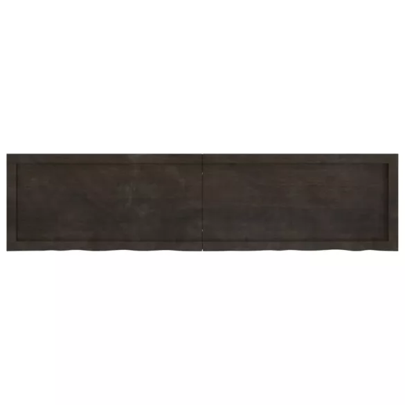 sötétbarna kezelt tömör tölgyfa fali polc 160 x 40 x (2-4) cm