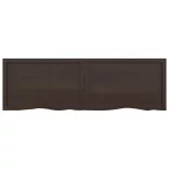 sötétbarna kezelt tömör tölgyfa fali polc 160 x 50 x (2-4) cm