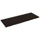 sötétbarna kezelt tömör tölgyfa fali polc 160 x 60 x (2-4) cm