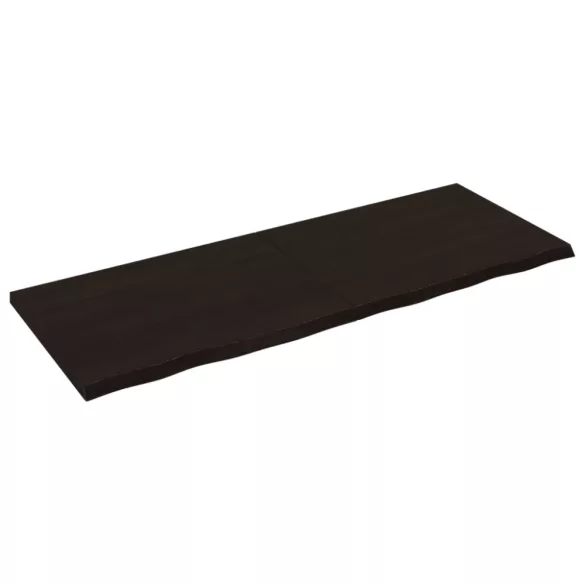 sötétbarna kezelt tömör tölgyfa fali polc 160 x 60 x (2-4) cm