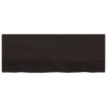 sötétbarna kezelt tömör tölgyfa fali polc 160 x 60 x (2-4) cm