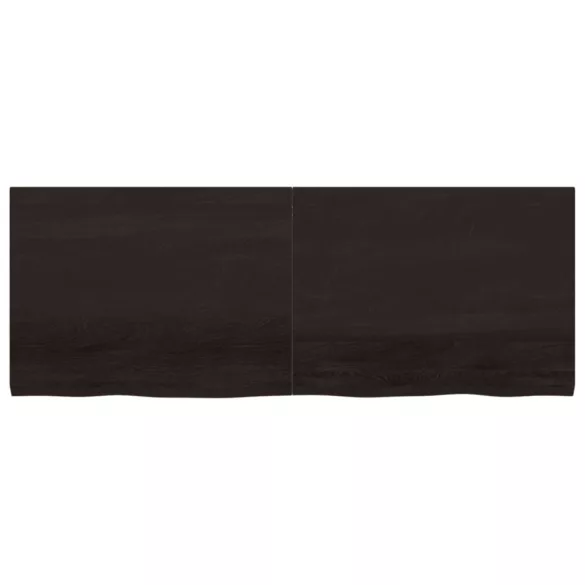 sötétbarna kezelt tömör tölgyfa fali polc 160 x 60 x (2-4) cm