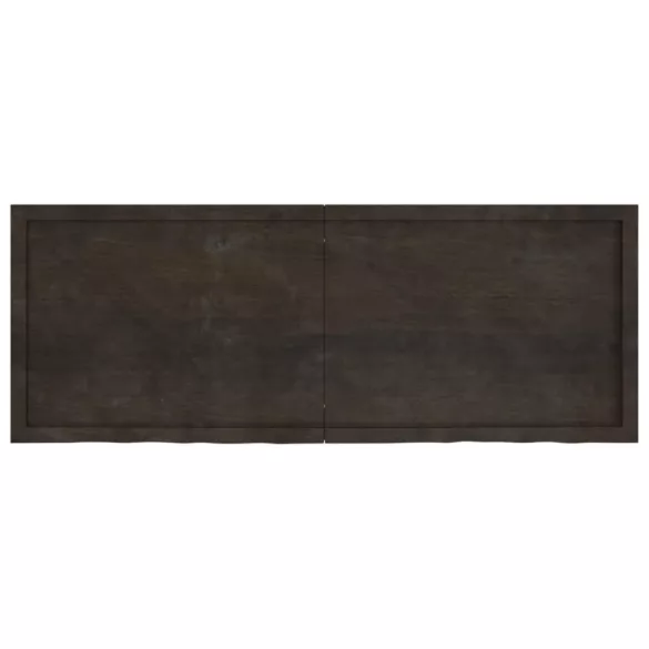 sötétbarna kezelt tömör tölgyfa fali polc 160 x 60 x (2-4) cm
